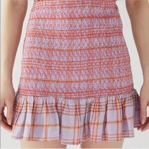 Urban Outfitters Smocked Purple Plaid Urban Mini Skirt Outfitters Skirt